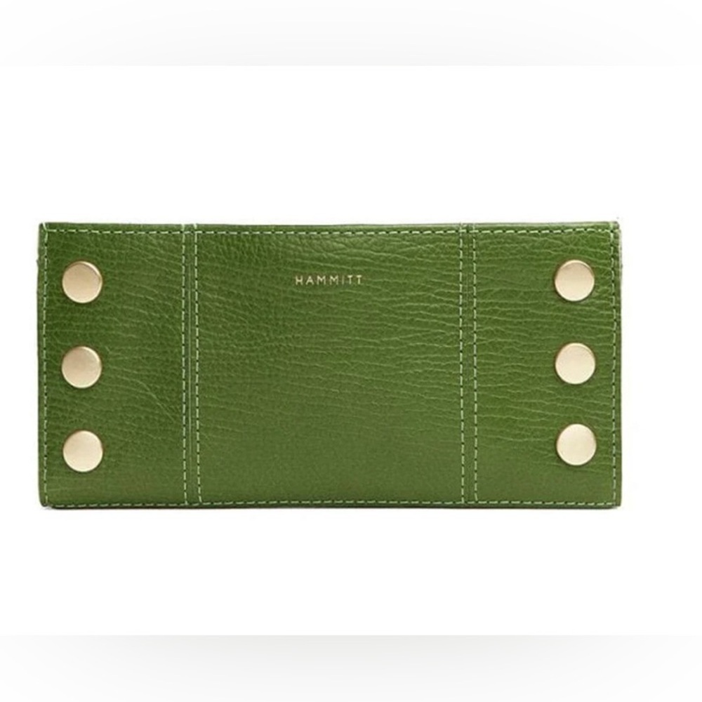 Hammitt 110 North Palm Green Wallet Brushed Gold